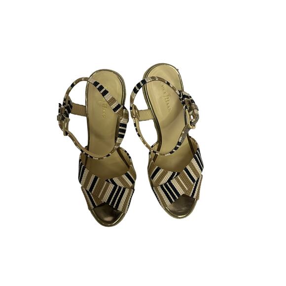 Cole Haan Women’s Size 7B Striped Espadrille Wedge Sandals - Picture 2 of 10